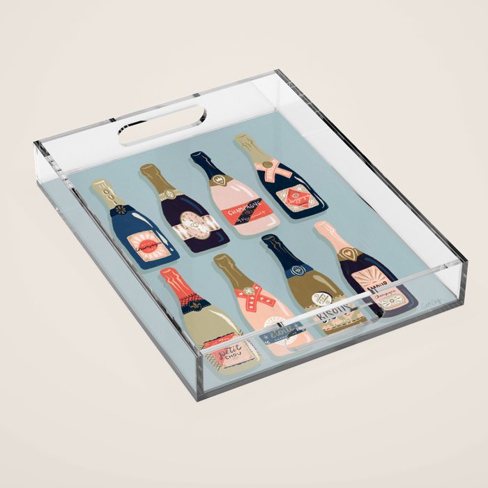 French Champagne Collection - Navy & Coral Acrylic Tray Gallery Image 1