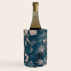 Rustic modern navy blue white gradient floral Wine Chiller Gallery Image 3