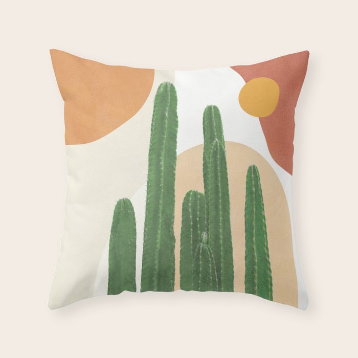 Abstract Cactus I Throw Pillow Gallery Image 6