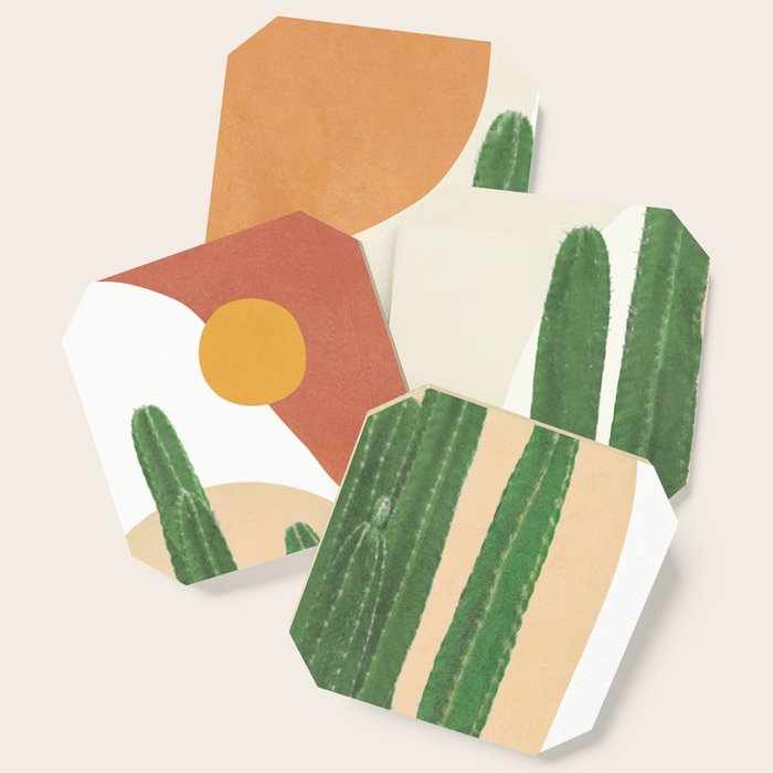 Abstract Cactus I Coaster Gallery Image 1