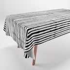 Rustic, Abstract Stripes Pattern, Black and White Tablecloth Gallery Image 1