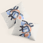 Midcentury Modern Minimalist Funky Cool Tribal Pattern Paynes Grey Pastel Blue Tan Shapes by Ejaaz Haniff Pillow Sham Gallery Image 3