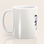 Midcentury Modern Minimalist Funky Cool Tribal Pattern Paynes Grey Pastel Blue Tan Shapes by Ejaaz Haniff Coffee Mug Gallery Image 3