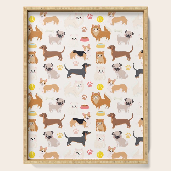 Cute Dog Pattern Serving Tray Gallery Image 1