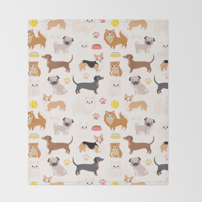 Cute Dog Pattern Throw Blanket Gallery Image 2