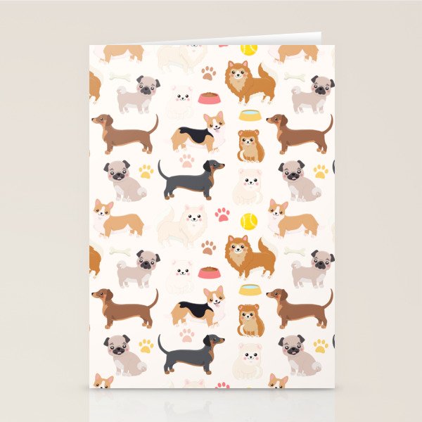 Cute Dog Pattern Stationery Card Gallery Image 1