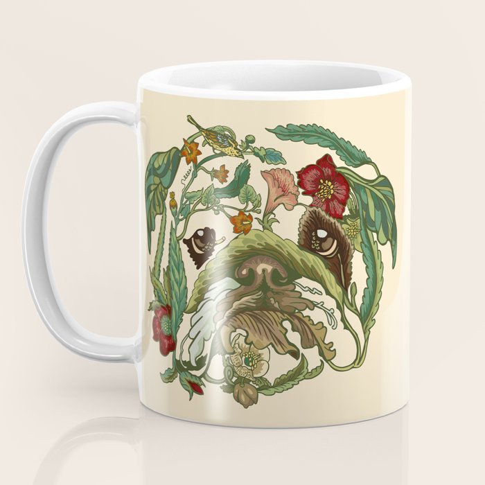 Botanical English Bulldog Coffee Mug Gallery Image 3