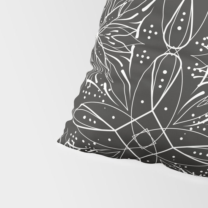 BW starry abstract mosaic A Pillow Sham Gallery Image 4