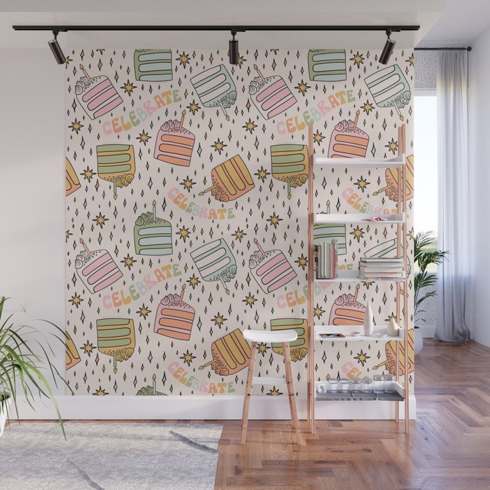 Rainbow Cake Print Wall Mural Gallery Image 1