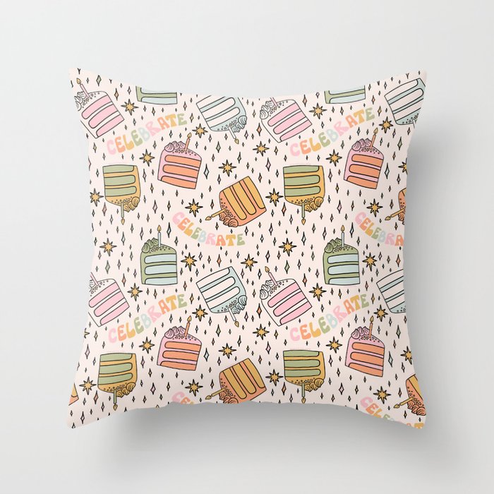 Rainbow Cake Print Throw Pillow Gallery Image 6