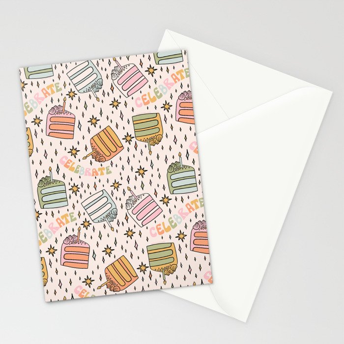 Rainbow Cake Print Stationery Card Gallery Image 2