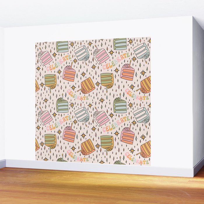 Rainbow Cake Print Wall Mural Gallery Image 2