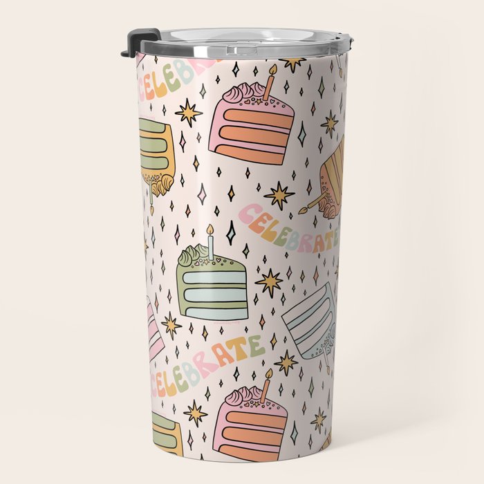 Rainbow Cake Print Travel Mug Gallery Image 3