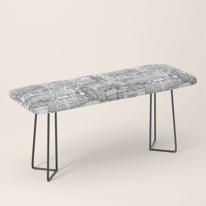 Edinburgh toile black white Bench Gallery Image 1