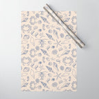 Seahorse Ocean Nautical Coastal Serenity Blue Ivory  Wrapping Paper Gallery Image 1