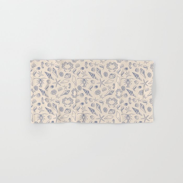 Seahorse Ocean Nautical Coastal Serenity Blue Ivory  Bath Towel Gallery Image 1