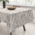 Seahorse Ocean Nautical Coastal Serenity Blue Ivory  Tablecloth Gallery Image 3