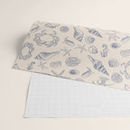 Seahorse Ocean Nautical Coastal Serenity Blue Ivory  Wrapping Paper Gallery Image 2