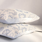 Seahorse Ocean Nautical Coastal Serenity Blue Ivory  Pillow Sham Gallery Image 3