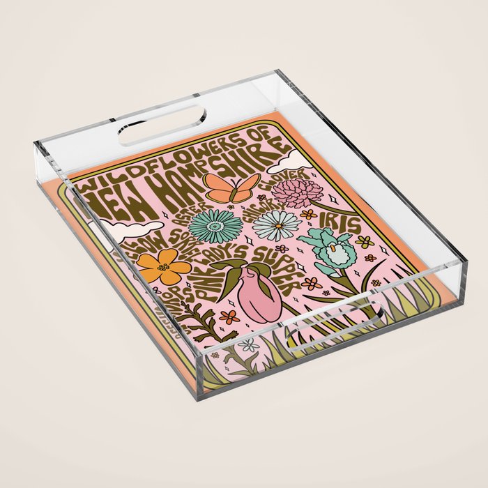 New Hampshire Wildflowers Acrylic Tray Gallery Image 1