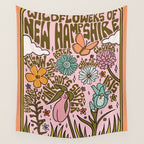 New Hampshire Wildflowers Wall Tapestry Gallery Image 4