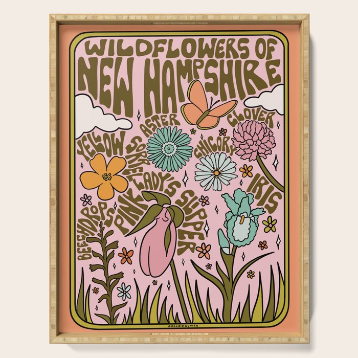 New Hampshire Wildflowers Serving Tray Gallery Image 1