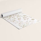 Elegant Antique Baroque White & Gold Scroll Pattern Yoga Mat Gallery Image 2