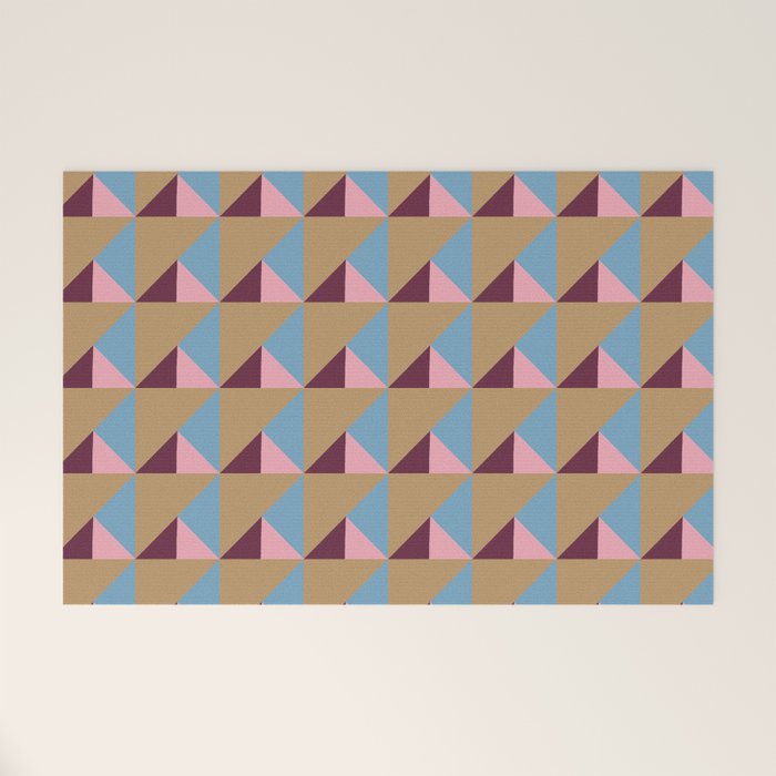 Earthy Geometric Triangle Pattern  Welcome Mat Gallery Image 1