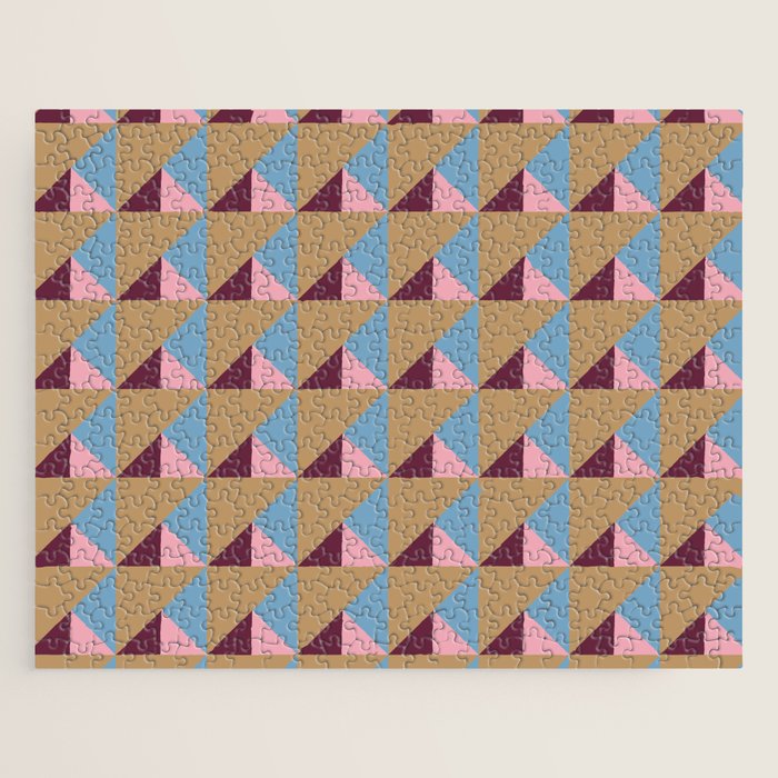 Earthy Geometric Triangle Pattern  Jigsaw Puzzle Gallery Image 1