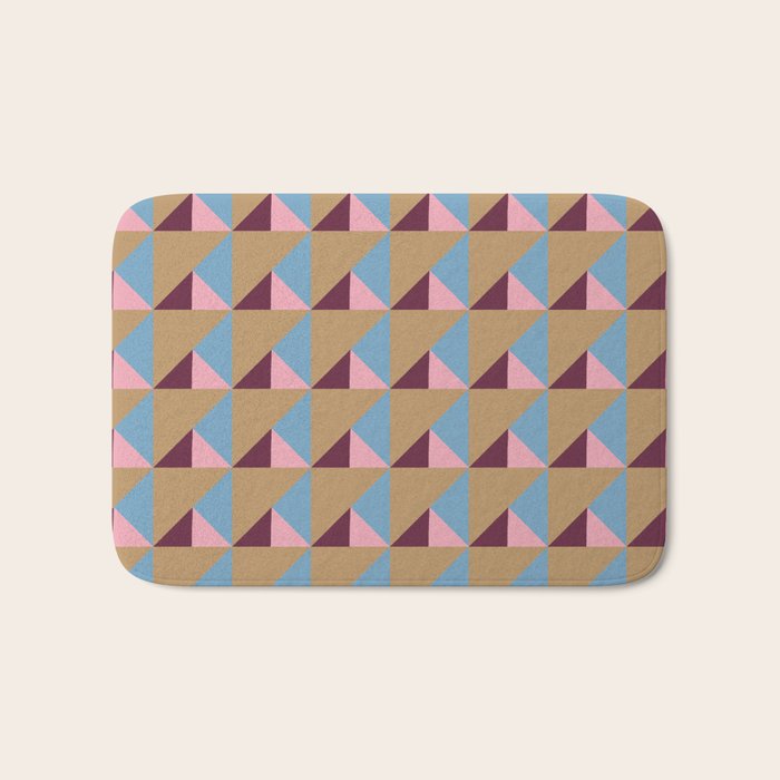 Earthy Geometric Triangle Pattern  Bath Mat Gallery Image 1