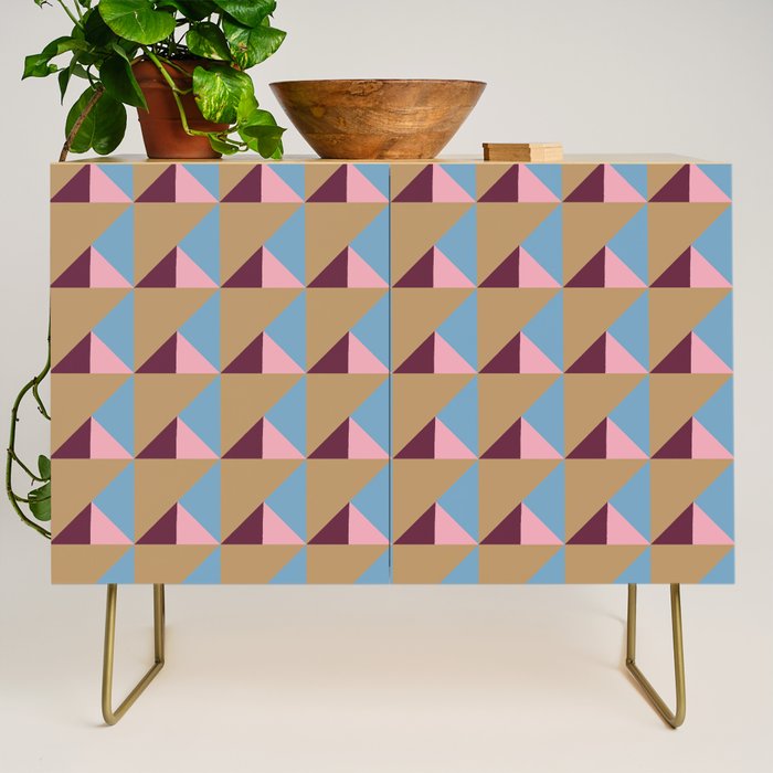Earthy Geometric Triangle Pattern  Credenza Gallery Image 1