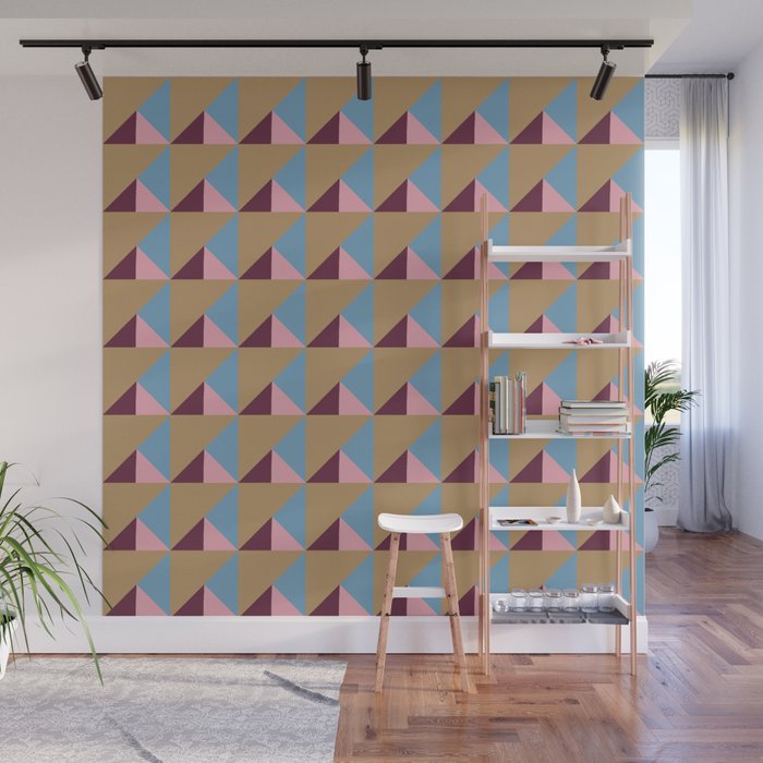 Earthy Geometric Triangle Pattern  Wall Mural Gallery Image 1