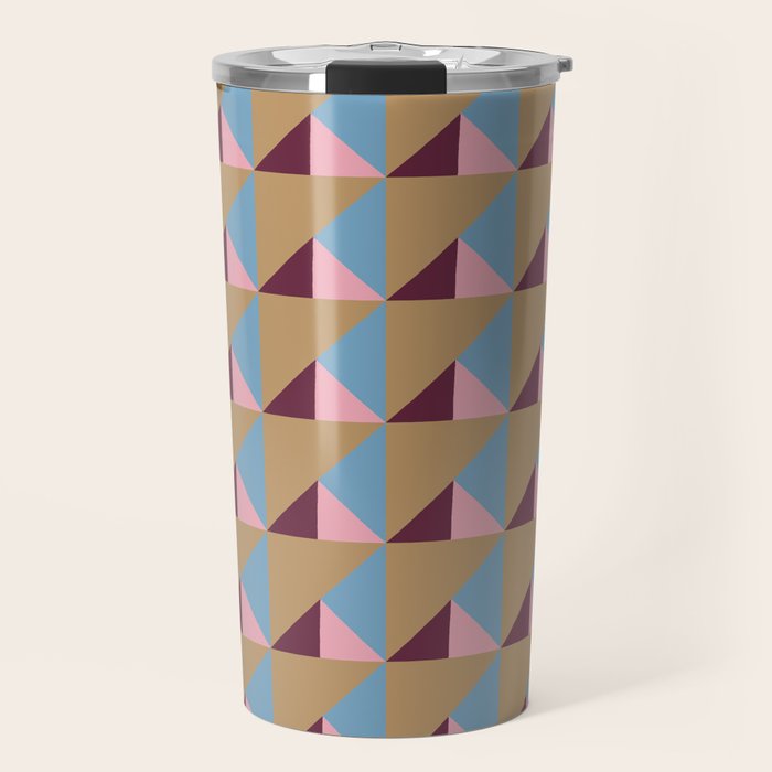 Earthy Geometric Triangle Pattern  Travel Mug Gallery Image 1