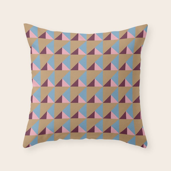 Earthy Geometric Triangle Pattern  Throw Pillow Gallery Image 6
