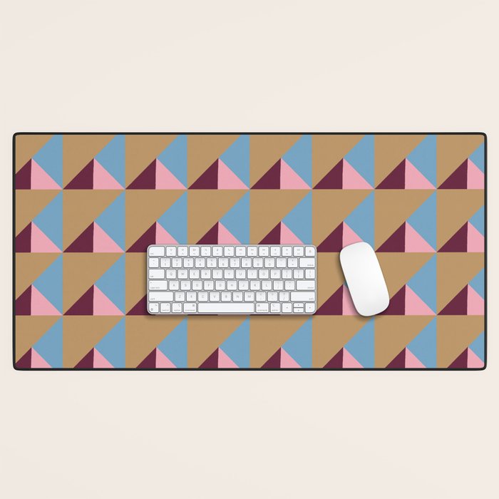 Earthy Geometric Triangle Pattern  Desk Mat Gallery Image 1