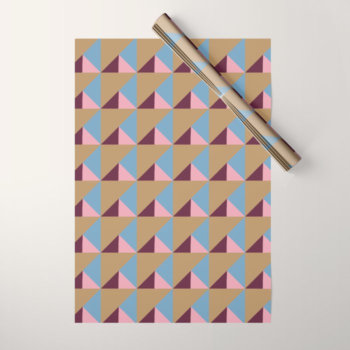 Earthy Geometric Triangle Pattern  Wrapping Paper Gallery Image 1