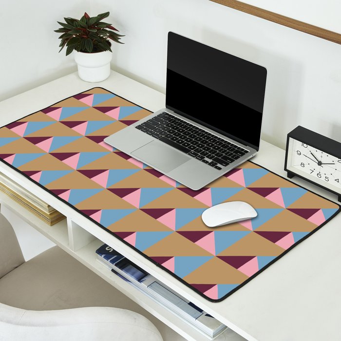 Earthy Geometric Triangle Pattern  Desk Mat Gallery Image 2