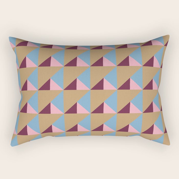 Earthy Geometric Triangle Pattern  Rectangular Pillow Gallery Image 2
