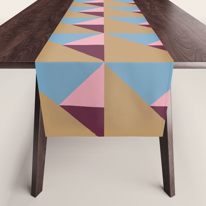 Earthy Geometric Triangle Pattern  Table Runner Gallery Image 1