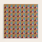 Earthy Geometric Triangle Pattern  Wood Wall Art Gallery Image 1