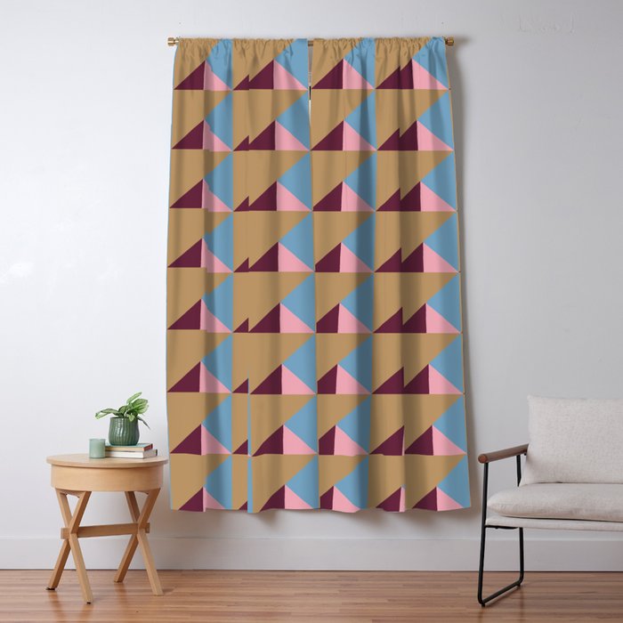 Earthy Geometric Triangle Pattern  Window Curtain Gallery Image 5