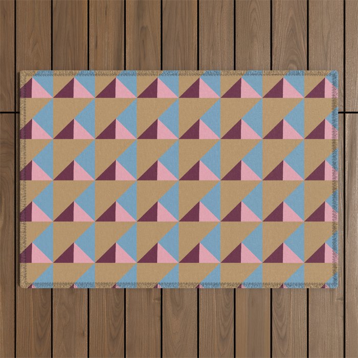 Earthy Geometric Triangle Pattern  Outdoor Rug Gallery Image 1