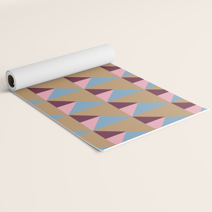 Earthy Geometric Triangle Pattern  Yoga Mat Gallery Image 2