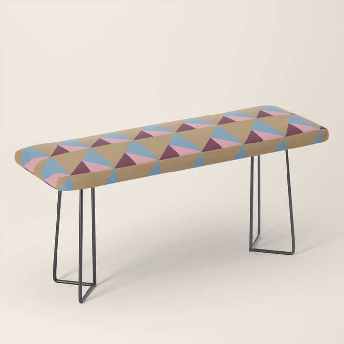 Earthy Geometric Triangle Pattern  Bench Gallery Image 1