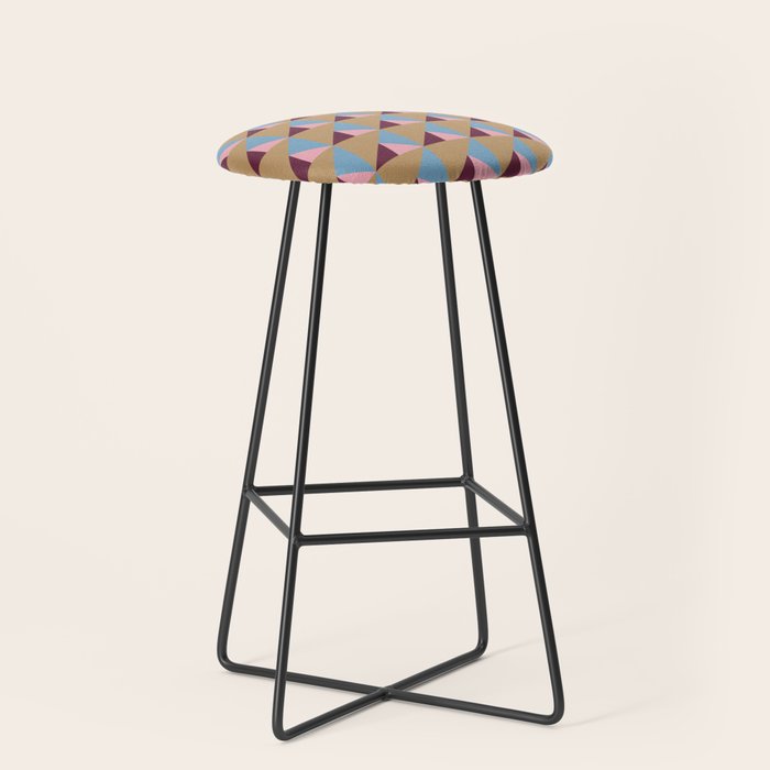 Earthy Geometric Triangle Pattern  Stool Gallery Image 1