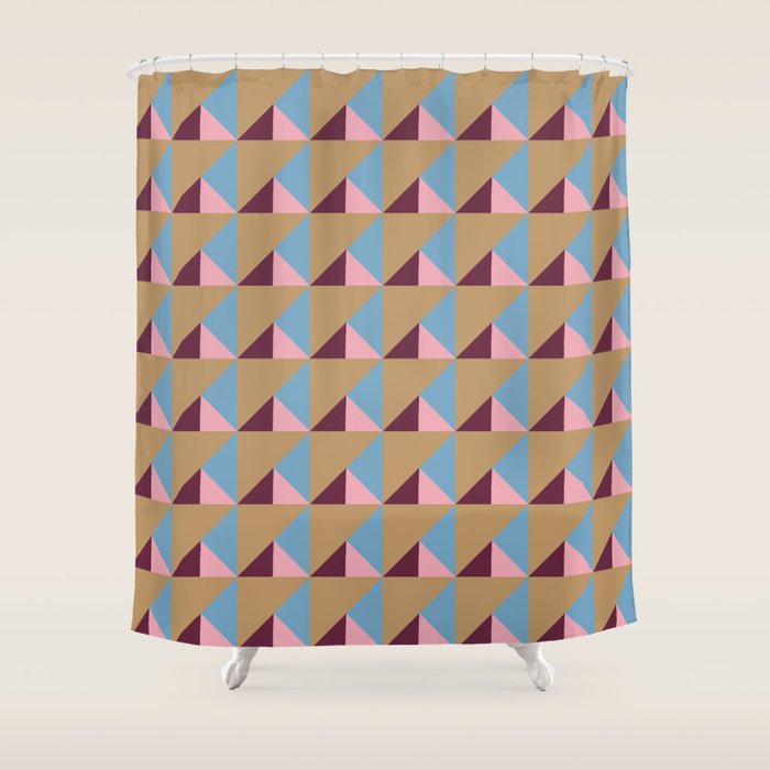 Earthy Geometric Triangle Pattern  Shower Curtain Gallery Image 1