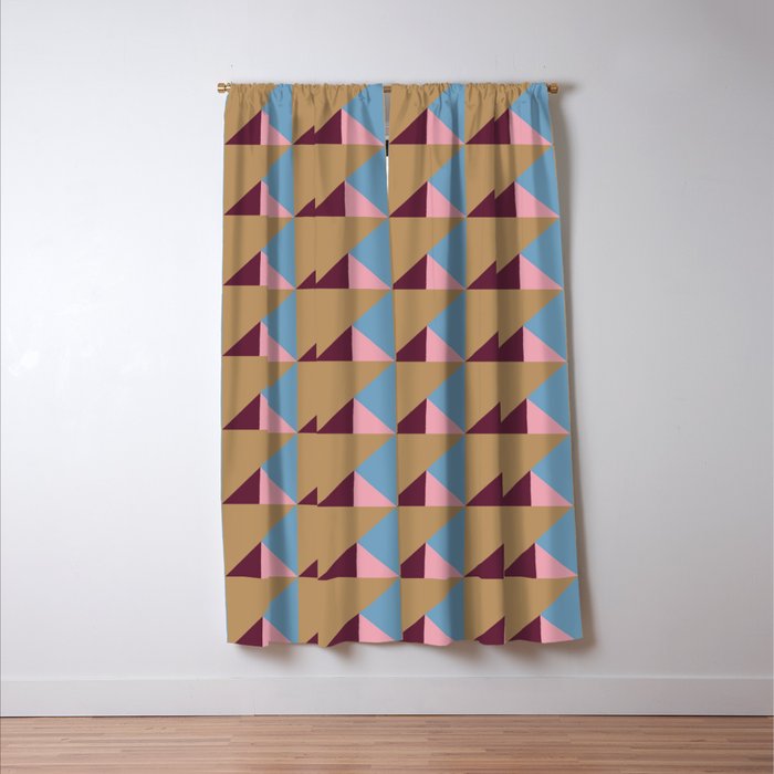 Earthy Geometric Triangle Pattern  Window Curtain Gallery Image 3