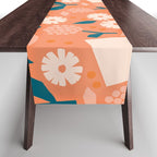 Pink and orange flowers Table Runner Gallery Image 1