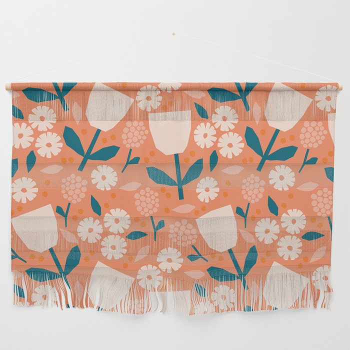 Pink and orange flowers Wall Hanging Gallery Image 1