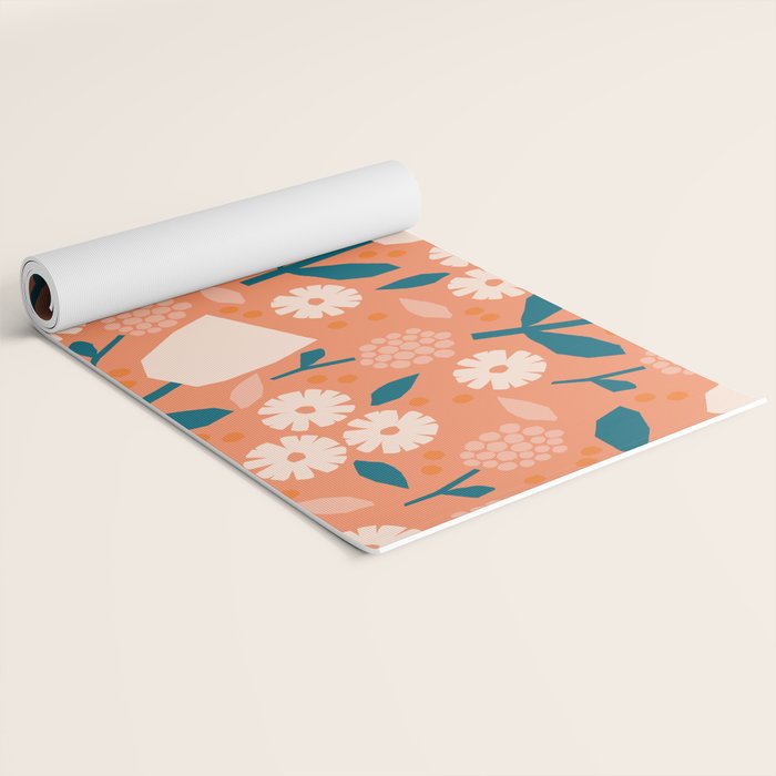 Pink and orange flowers Yoga Mat Gallery Image 2